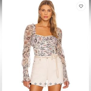 NWT Free People Intimately Brunch Date Thong Floral Bodysuit